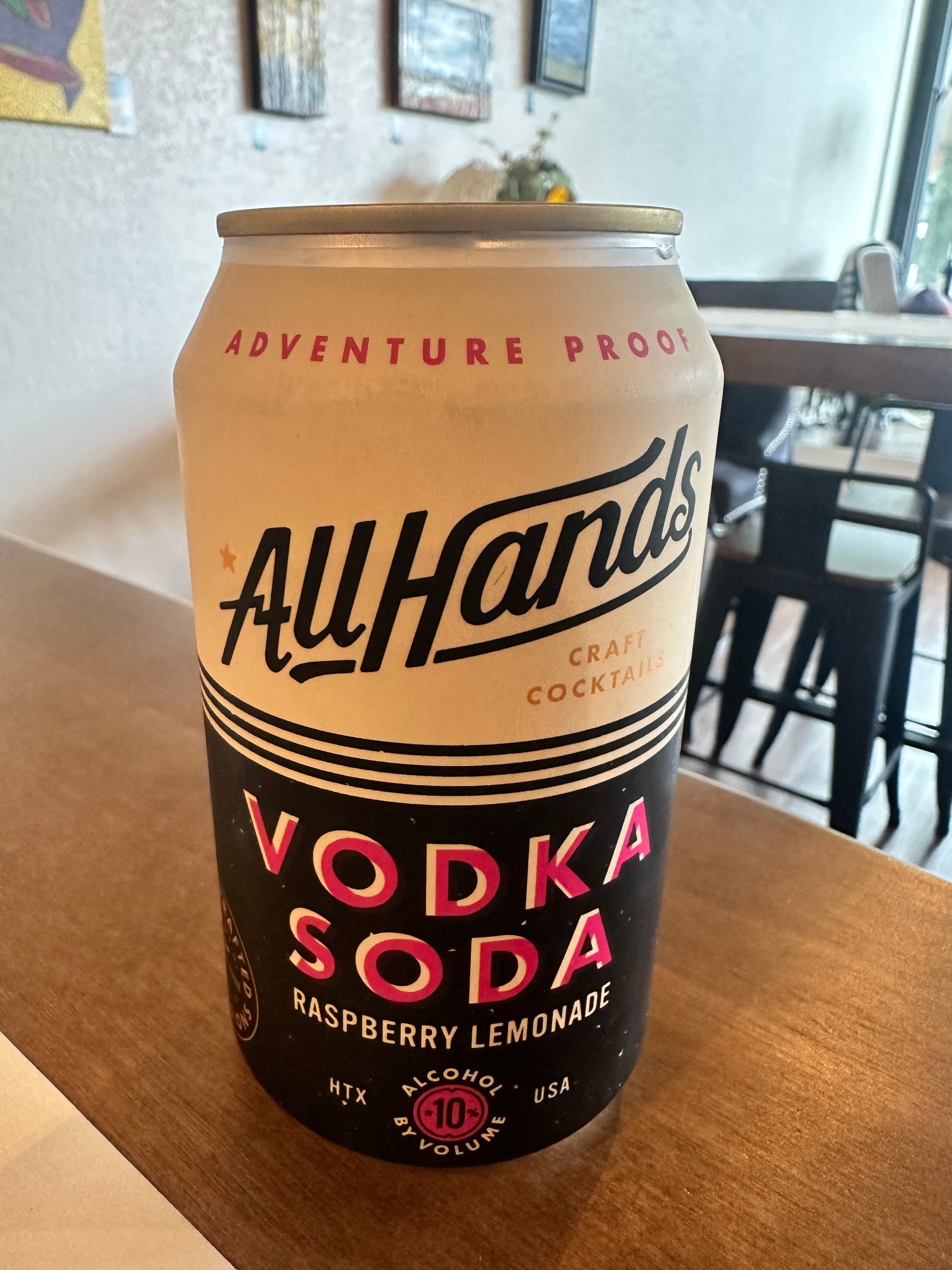All Hands Vodka Soda Can - Raspberry Lemonade, Cherry Limeade, Cranberry, Grapefruit